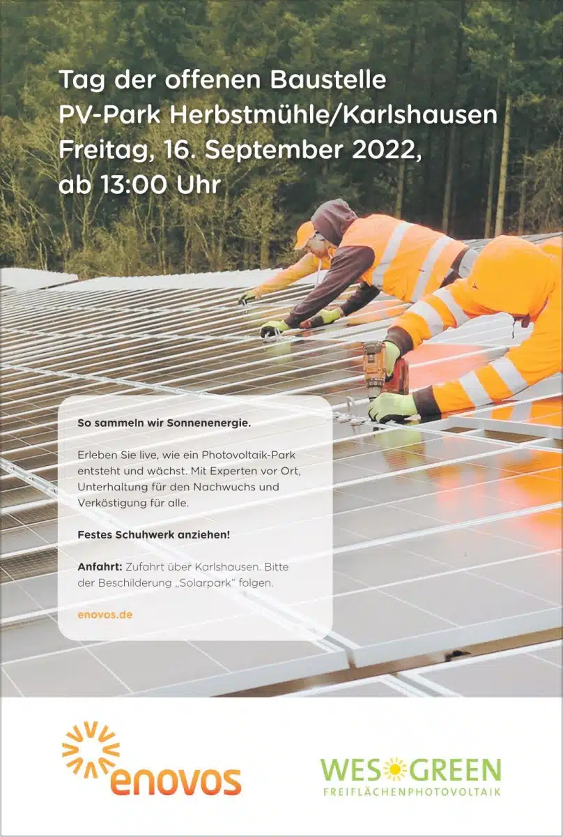 Tag der offenen Baustelle im Solarpark Karlshausen